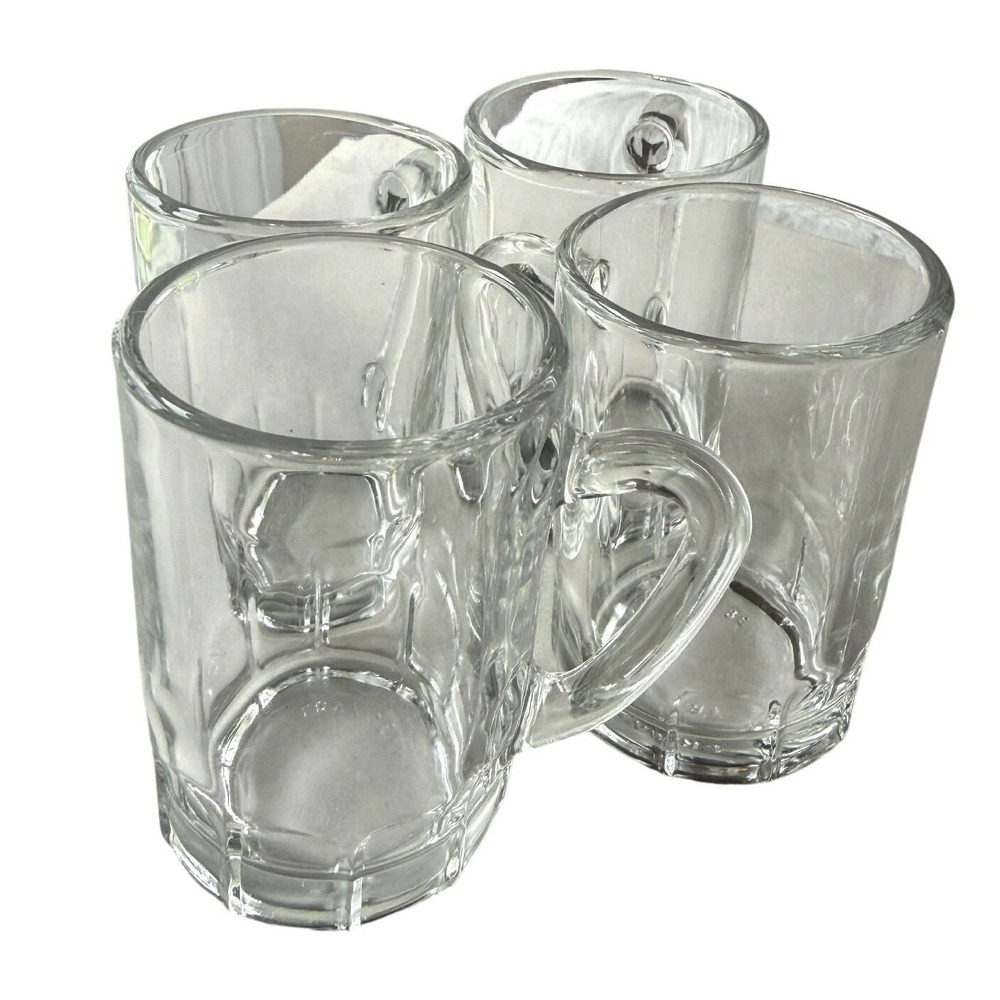 Arcoroc France Glass Cordial Mugs Set of 4 Paneled Shot Glass‎ Vintage Barware - Picture 6 of 7